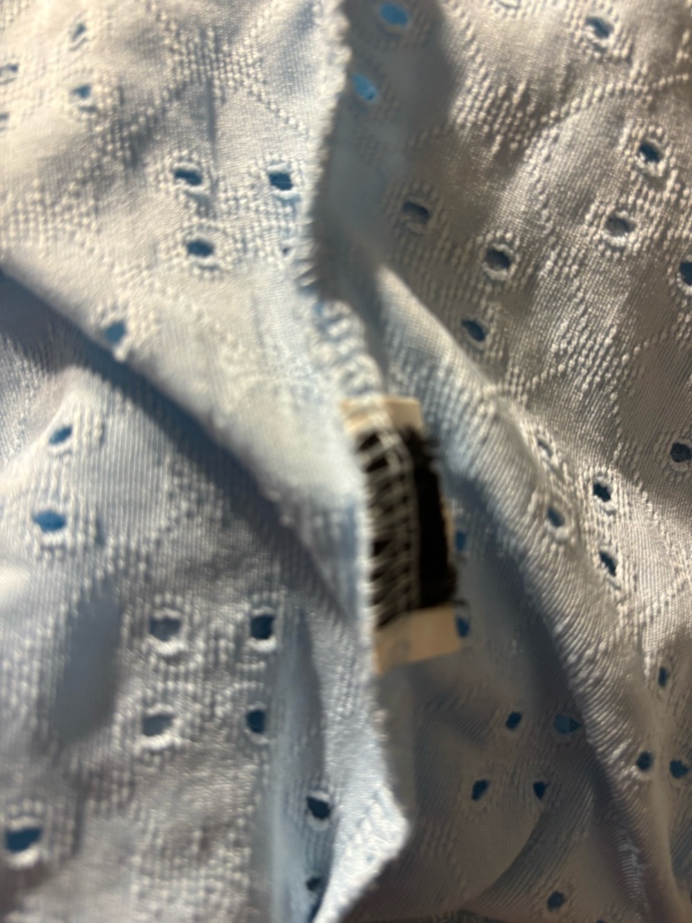 Light Blue Eyelet Puff Sleeve Top - Picture 8 of 8